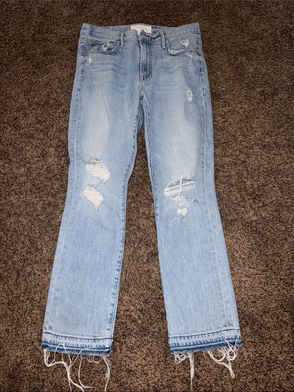 Mother Light Blue Distressed Women’s Jeans